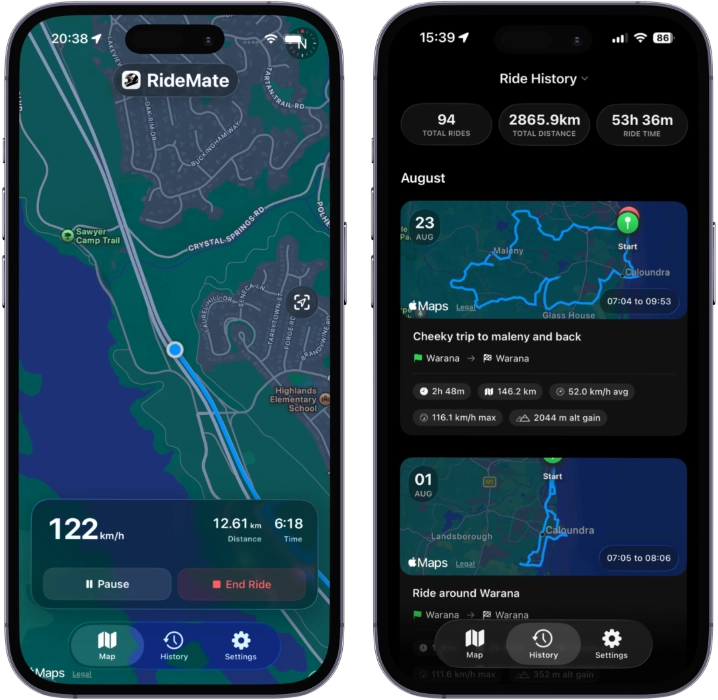 RideMate App Screenshot